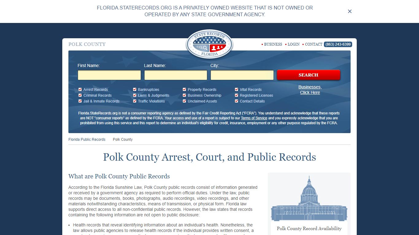 Polk County Arrest, Court, and Public Records
